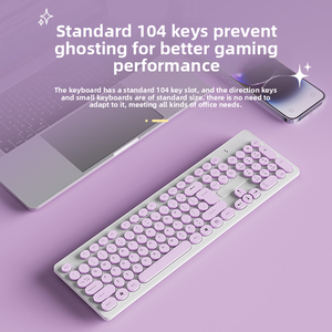 Source Factory <strong>Simple</strong> Mechanical Feel 2.4G Wireless <strong>Keyboard</strong> for Gaming, Office, E-sports, Laptop <strong>Computer</strong>, Universal Wholesale - Product Image 2