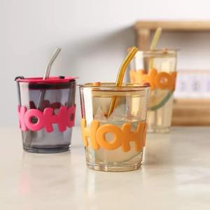 Toptan renkli kahve fincanı ev Drinkware suyu kahve kapaklı bardak ve iş hediyeler için saman - Product Image 6