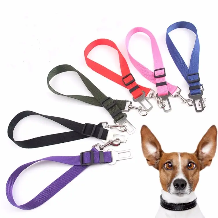 Hot Selling Adjustable Practical Dog Pet Car Safety Leash Seat Belt Harness Restraint Collar Leads Travel Clip