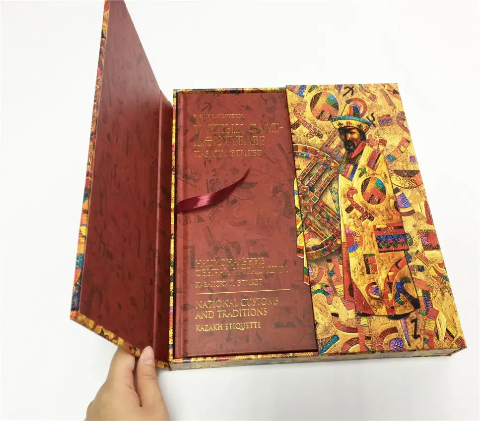 Slipcase y Impresión de libro de tapa dura de tres lados de colores