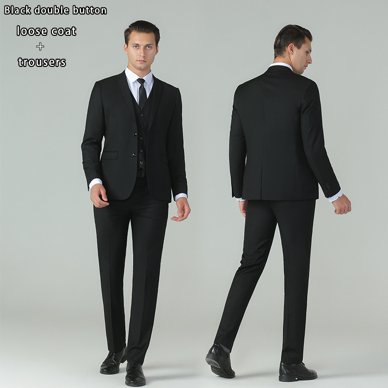 Pantalon veste noir à deux boutons
