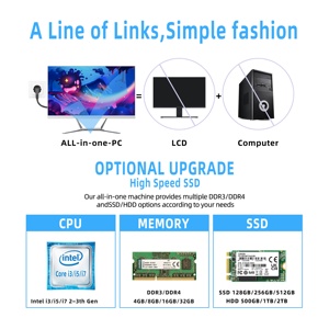 Çin üretici 21.5 inç çekirdek i5 4th kuşak CPU AIO PC iş ofis All-in-one bilgisayar ucuz hepsi bir pc - Product Image 2