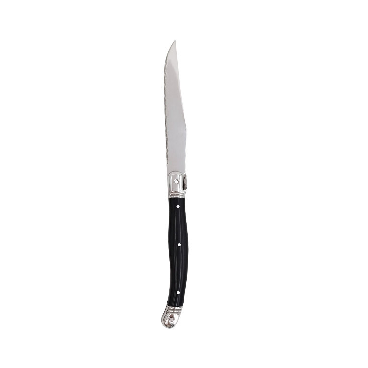 Single black handled knife