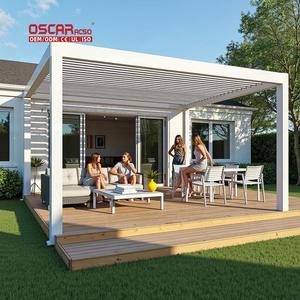 Geri çekilebilir çatı ile büyük 3m 4M 5M 6M alüminyum açık Gazebo biyoiklimatik akıllı kontrol bahçe veranda Backyard Pergola - Product Image 2