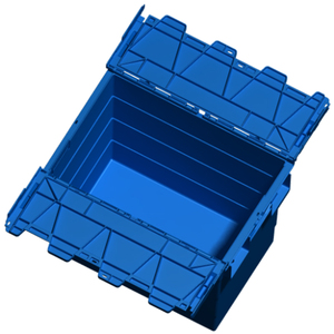 Caja de almacenamiento de plástico Industrial, contenedor con tapa con bisagras - Product Image 3