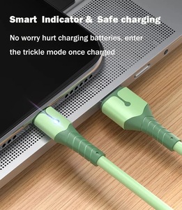 趋势电缆Usb可重复使用3A快速充电柔性液体硅橡胶微型Usb c型电话充电器线，带发光二极管灯 - Product Image 5