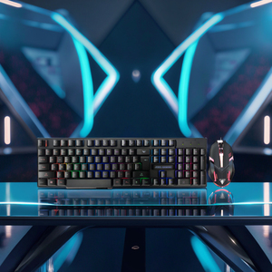 Jedel Combo de ratón y teclado ergonómico RGB para juegos 2 en 1 de tamaño completo con diseño ergonómico para oficina y jugadores - Product Image 5