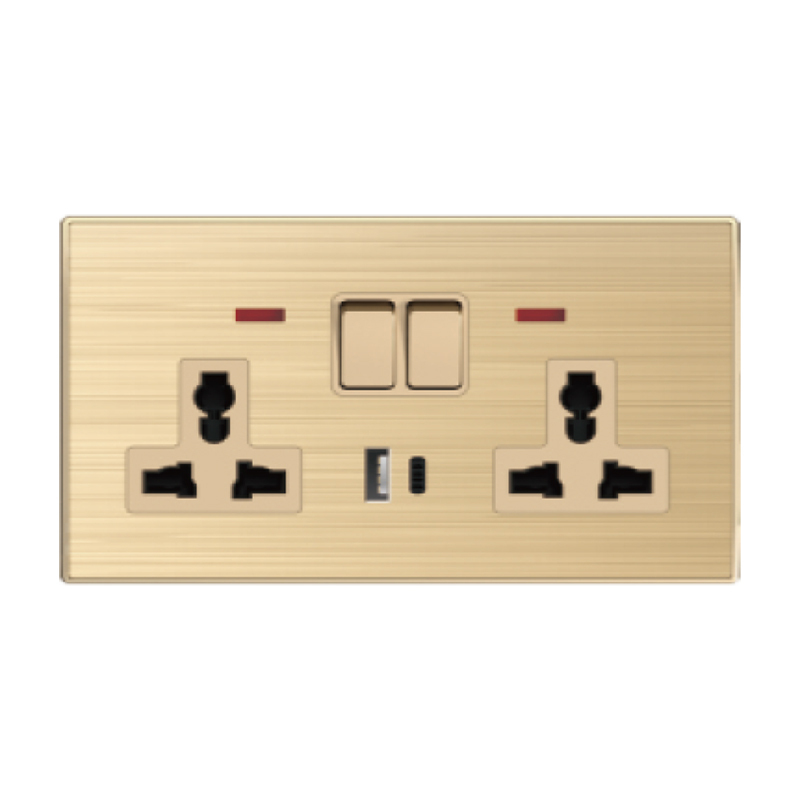 146 dual 1gang UN socket with usb A+C