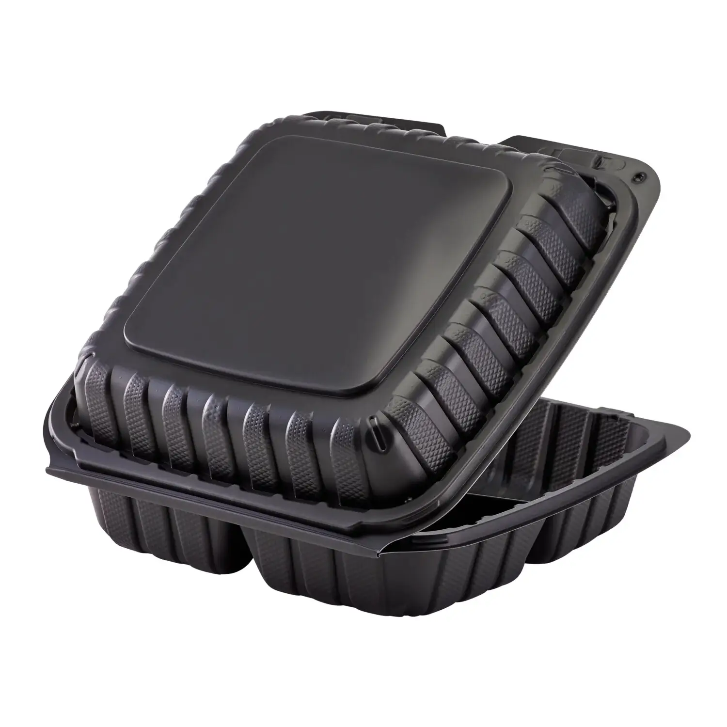 Yiyecek gitmek için konteynerler 9X9 restoran 3 bölüm gıda kapları için özelleştirilmiş İstistackable mikrodalgada plastik kare gıda saklama kabı