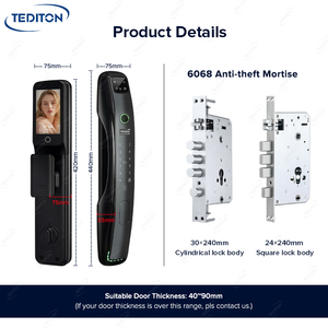 Tediton Противоугонный Электрический замок цифровой Rfid Smart Life Face электронная клавиатура дверной замок WiFi с сканером глаз - Product Image 2