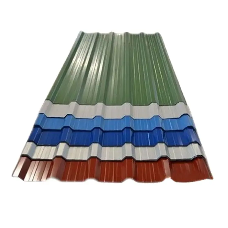 Plaque de toiture en acier galvanisé pré-peinte PPGL Q195, plaque ondulée revêtue de couleur pour la construction