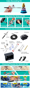 Chuyên Nghiệp 48psi Đồng Airbrush Kit Với Mini Máy Nén Cho Móng Tay Nghệ Thuật Bánh Trang Trí Pastry Màu Thực Phẩm Phun - Product Image 2