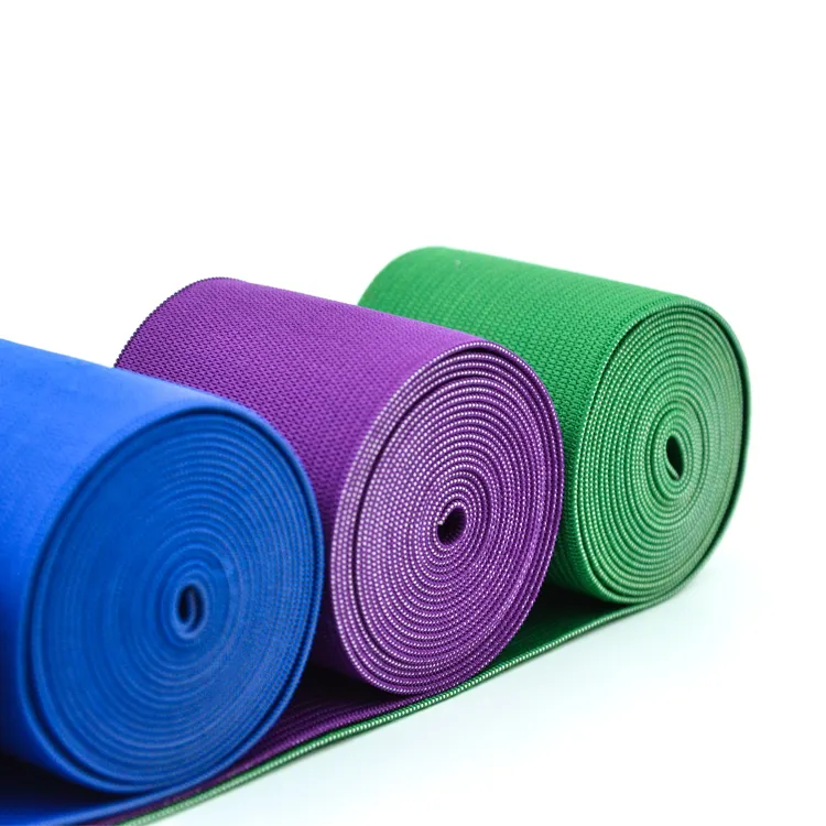 Design Custom Made Logo Bias Tape Screen Printed Webbing Elastic Band For GYM Sports Exercise Fitness