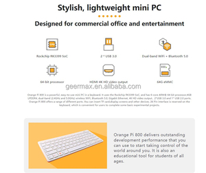 Orange Pi 800 Kit 4GB RAM Rockchip RK3399 64GB 128GB eMMC 4K HD 64-bit 1,8 GHz Mini PC WIFI Teclado de computadora personal portátil - Product Image 2