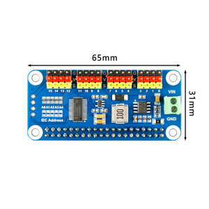 Original Raspberry Pi 4B/3B/Zero W 16-Wege-Lenkzahnradantriebsplatine PWM-Antriebs modul 12C-Schnittstelle Servo treiber HAT-IC-Chip - Product Image 4
