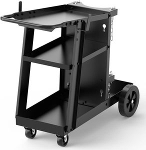 JH-Mech Welding Trolly <strong>Cart</strong> with 360 Degree Swivel Wheels and Large Capacity and Safety Chains 3 Tier <strong>Rolling</strong> Welder <strong>Cart</strong> - Product Image 1