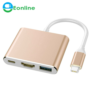 Eonline 3 in 1 USB C C tipi Hub mac 3.1 dönüştürücü adaptör tipi c USB 3.0 alüminyum apple Mac kitap için adaptörü - Product Image 1