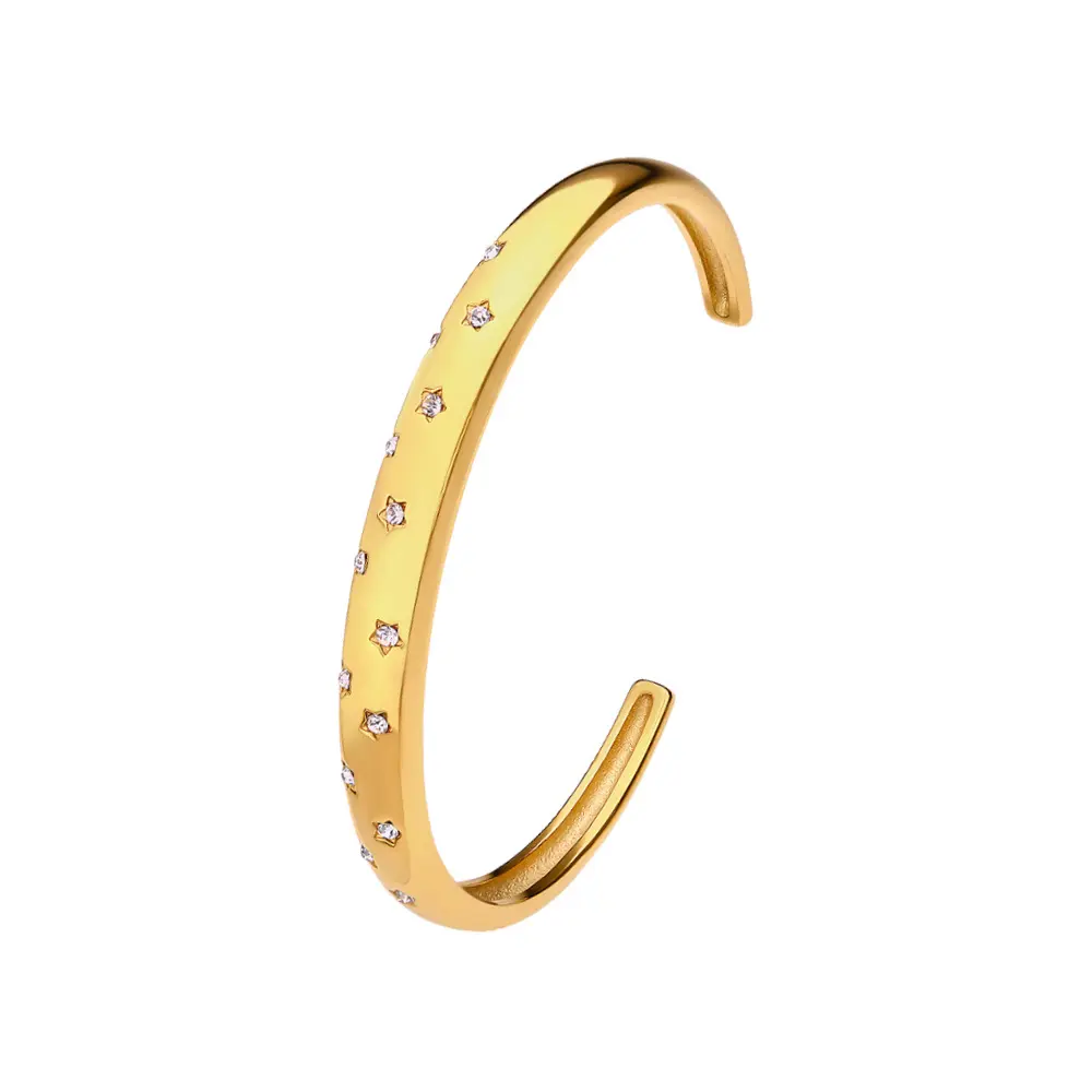 Bracciale a forma di diamante femminile con bracciale a cinque punte in acciaio inossidabile