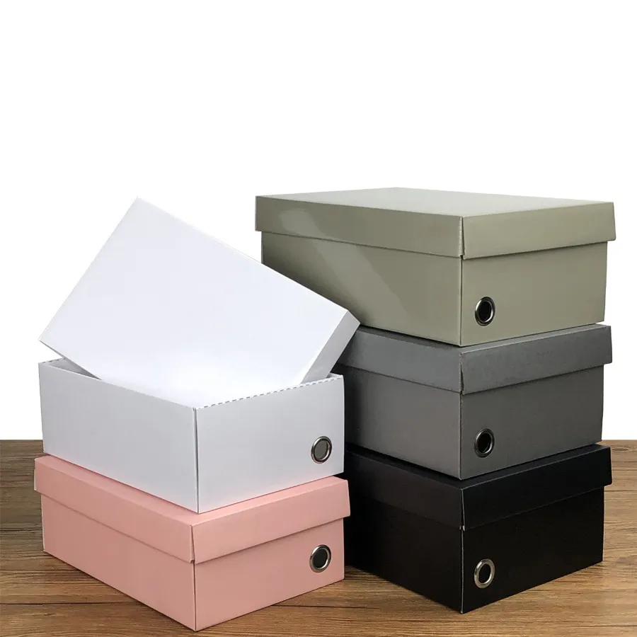 लक्जरी जूता बॉक्स Recyclable पैकेजिंग नालीदार मुद्रण कागज स्नीकर जूता बॉक्स के साथ कस्टम लोगो