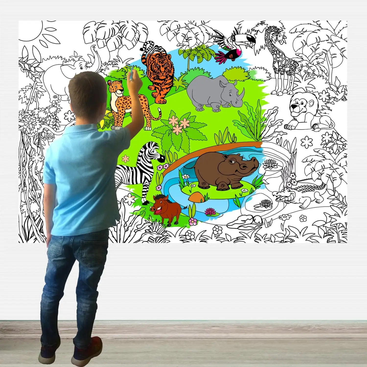 Rollo de dibujo para niños, papel de dibujo para niños, papel de desplazamiento de grafiti de dibujos animados populares papel de desplazamiento para colorear de arte para niños
