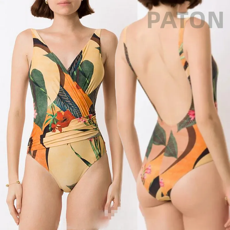 Beach swim wear sarong estate 2023 nuovo prodotto stampa costumi da bagno interi con gonna cover up