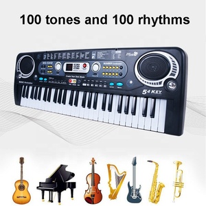 54 tuşları çok fonksiyonlu elektronik org enstrüman oyuncak mikrofon ile sıfır temel öğrenme için taşınabilir klavye piyano - Product Image 3