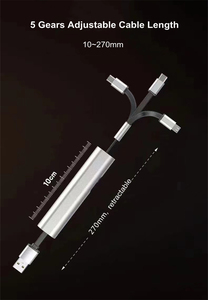 Yaratıcı hediye Metal malzeme geri çekilebilir 3 in 1 Usb şarj kablosu hızlı şarj tipi c cep telefonu şarj kablosu özel - Product Image 4