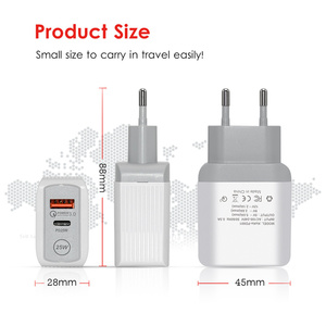 Cargador superrápido de puerto dual de 25W, compatible con iPHONE y Galaxy QC3.0, adaptador de corriente, salida de 5A, entrada de 0.5A, enchufes para Reino Unido/UE/EE. UU. - Product Image 6