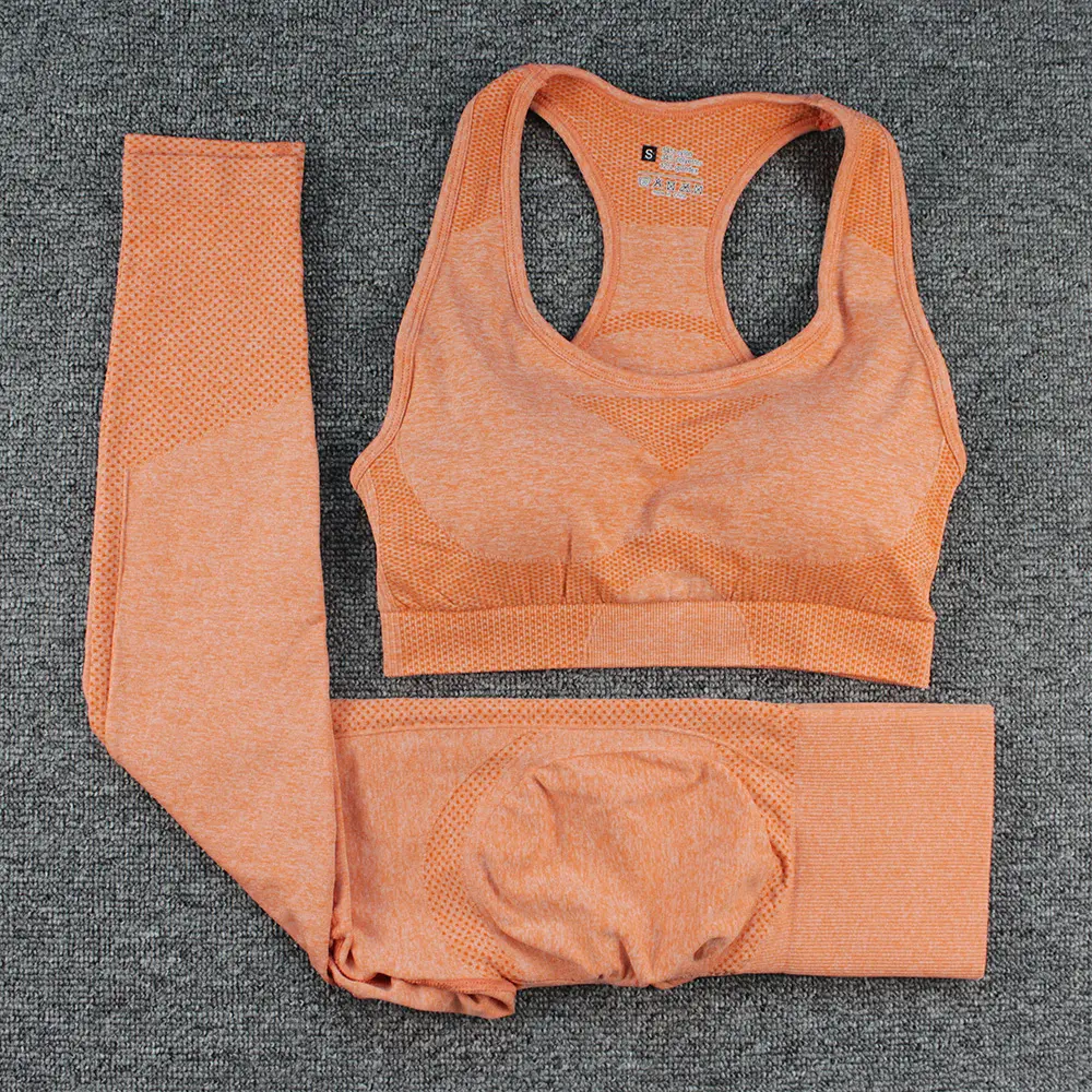 Women's Seamless Yoga Set 2022 Workout Sets Yoga Suit Gym Clothes Outfits Fitness Racer Back Sport Bra Legging Sets