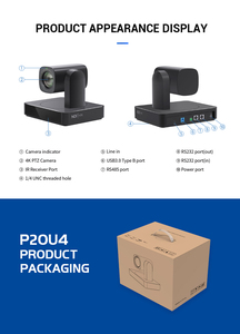4k Auo-Tracking 6-кратная двухобъективная PTZ-камера с AI-отслеживанием громкоговорителей, автоматическое управление жестами для среднего конференц-зала - Product Image 4