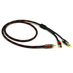 HIFI单RCA到双RCA低音炮音频电缆纯铜一子2分路器Y RCA电缆 - Product Image 2