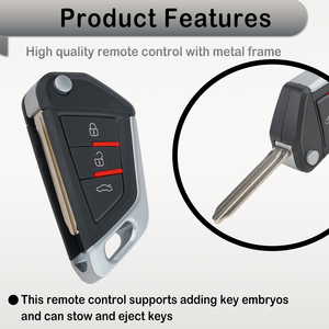 Nuovo wireless RF 433mhz apprendimento ABS codice fisso con chiave lama allarme auto telecomando - Product Image 3