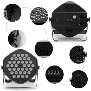 U'King RGB 36 LEDモノクロパーライトステージエフェクトライト、リモコン付き7CHDMXサウンドコントロールforDJ Club PartySho - Product Image 4