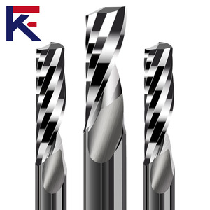 KF tek flüt Spiral freze kesicisi için akrilik ve PVC Spiral tek kenar <span class=keywords><strong>End</strong></span> Mill Cnc makinesi Tungsten çelik aracı - Product Image 1