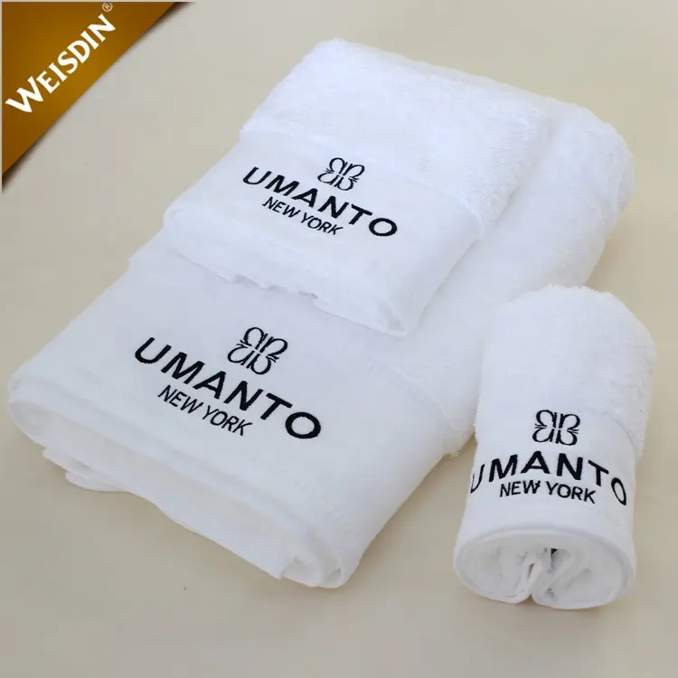 Bequeme weiche Luxus gedruckt 100 Baumwolle Hotel personal isierte Bad Set Spa benutzer definierte Logo Mikro faser Dusch tuch Handtücher für Hilton