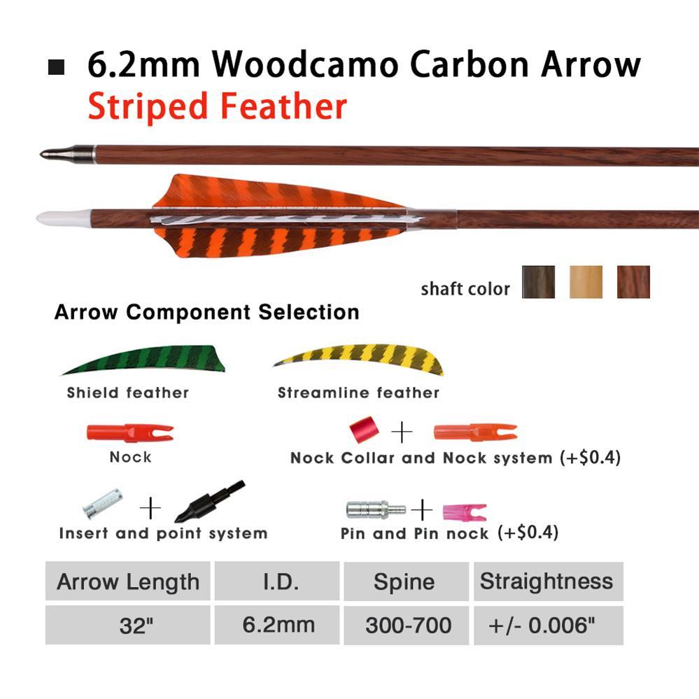 Flecha de carbono Woodcamo de 6.2mm
