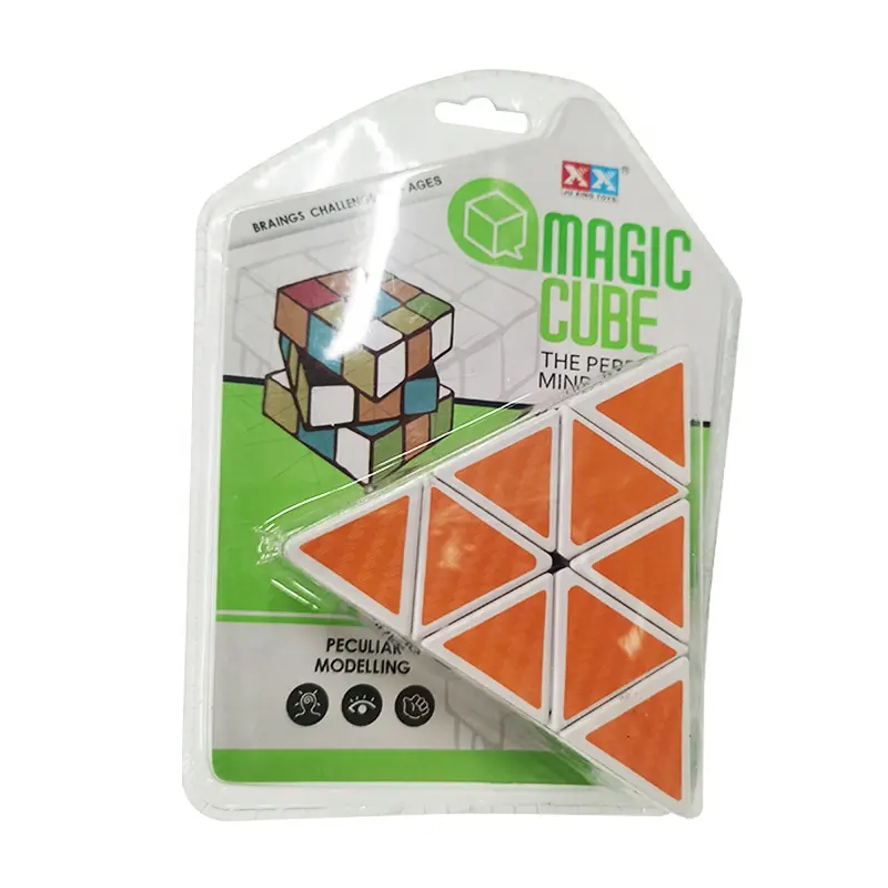 Cubo giocattoli all'ingrosso a buon mercato logo personalizzato giochi educativi cubo magico triangolare per bambini gioco di puzzle