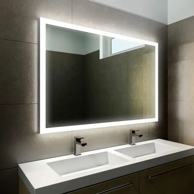 Di alluminio di rame di alta standard hotel casa retroilluminato a led bagno specchio cosmetico