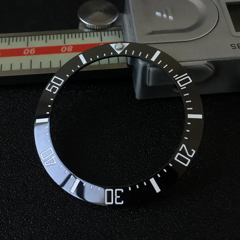 Schräge Keramik-Lünetten einsatz Slopping-Lünette 40*31,8mm Für RLX 116610 MOD-Uhren teile (No Luminous)