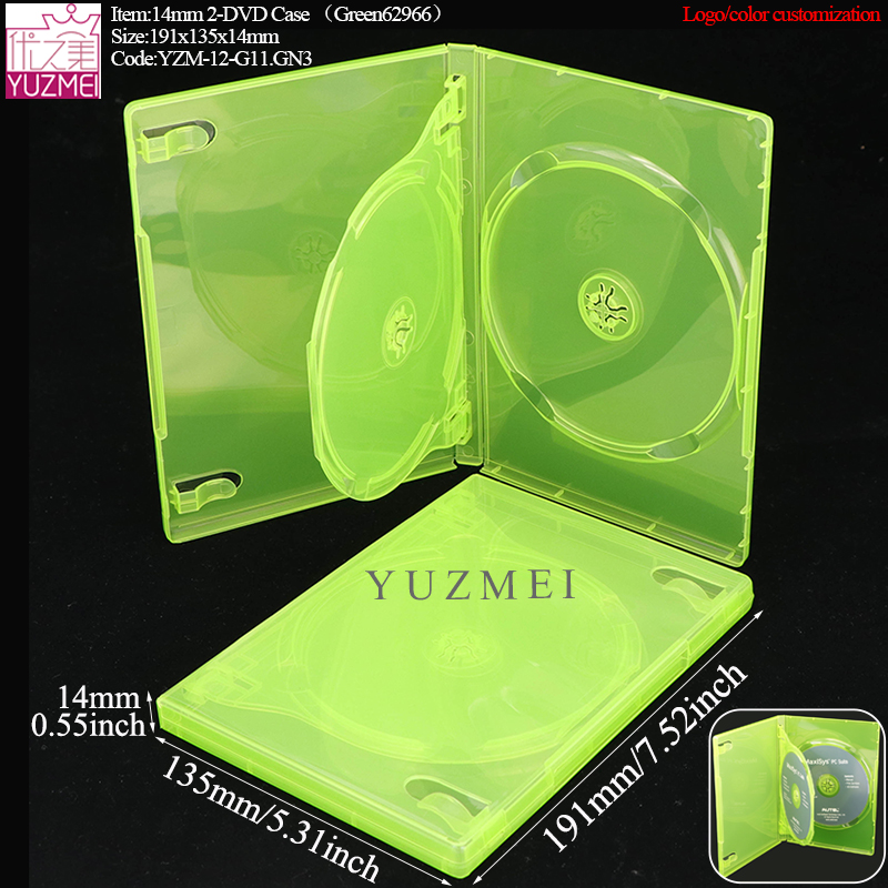 14mm 2-DVD Case G11 - Transparent Green