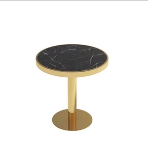 Thiết Kế Mới Thiêu Kết Đá Máy Tính Để Bàn Nhân Tạo Bằng Đá Cẩm Thạch Bàn Ăn Bằng Thép Không Gỉ Chân Hộ Gia Đình Và Nhà Hàng Bàn Ăn - Product Image 2