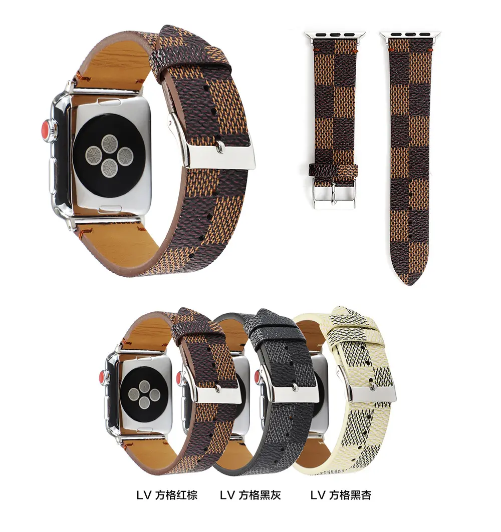 Correa de reloj de cuero modelo L de diseñador de lujo V Correa personalizada para Apple Watch