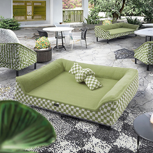 Sofá cama plegable de lujo para perros y gatos, funda extraíble suave y cálida, cama de esponja lavable, patrón de impresión - Product Image 3