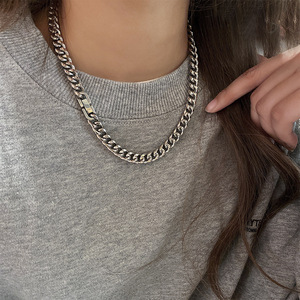 Direct Sales Extravagant Personality Necklaces Styling Cuban <strong>Chain</strong> Fashion <strong>Chains</strong> for Couples Stainless Steel Spring Accessory - Product Image 3