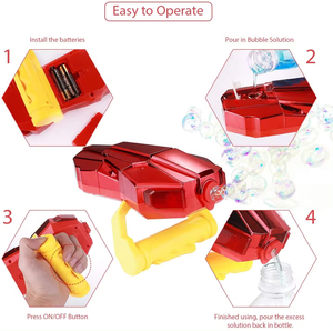 Sıcak satış otomatik baloncuk oyuncakları el kabarcık makinesi ışıkları ile otomatik LED kırmızı kabarcık sesli oyuncak - Product Image 4