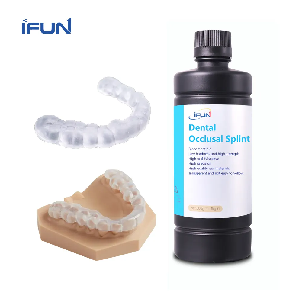 Tirantes transparentes biocompatibles de resina dental 3D resina de poliéster para dientes 405nm UV para impresora de resina LCD 3D