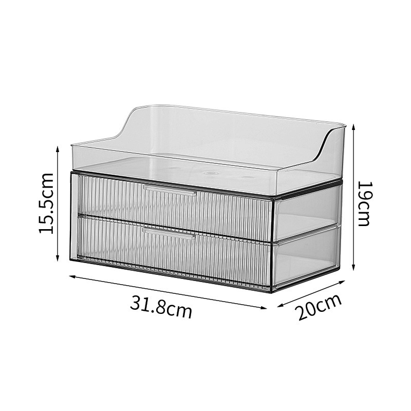 Two-drawer storage cabinet tray (sophisticated gray)