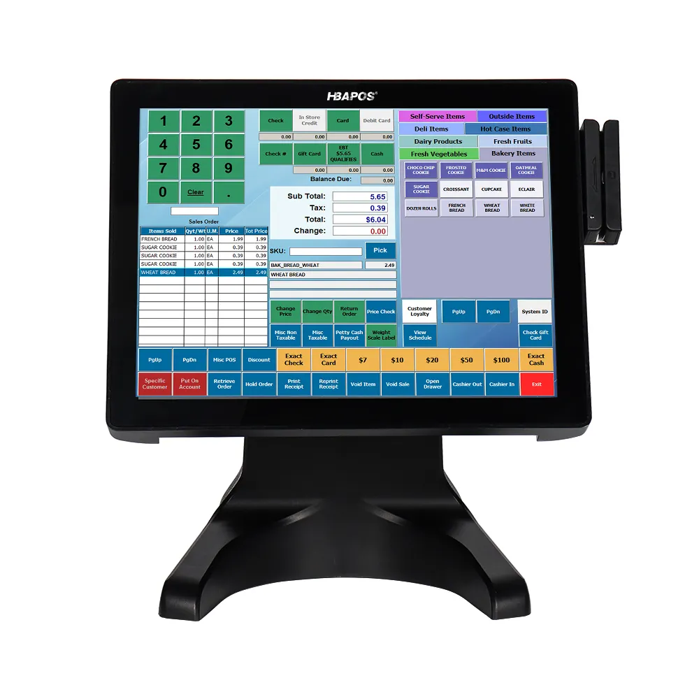 Sistemas de punto de venta HBAPOS S100 para pequeñas empresas, sistema POS para restaurantes