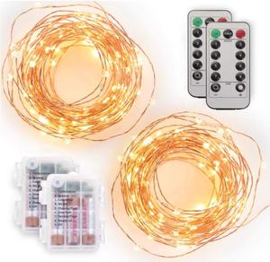 Hersteller 10M 100LED Fernbedienung Kupferdraht Lichterkette mit 8 Funktionen, 3AA wasserdichte Batterie kasten Fernbedienung - Product Image 1