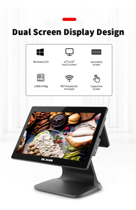 Touch screen pos caixa registradora windows/android dual screen offline pos sistemas máquina